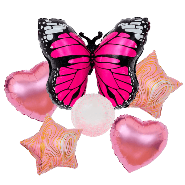 Globos metálicos de mariposas decorativa, ideal para decoración de cumpleaños, Baby Shower, fiesta sorpresa o desear Happy Birthday